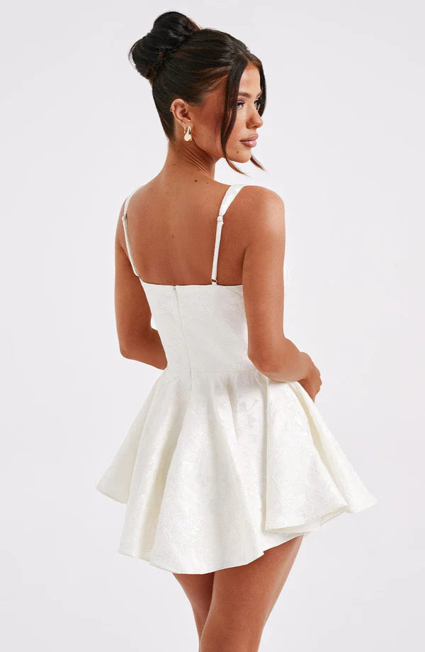 Emelyn Floral Jacquard Playsuit Mini Dress