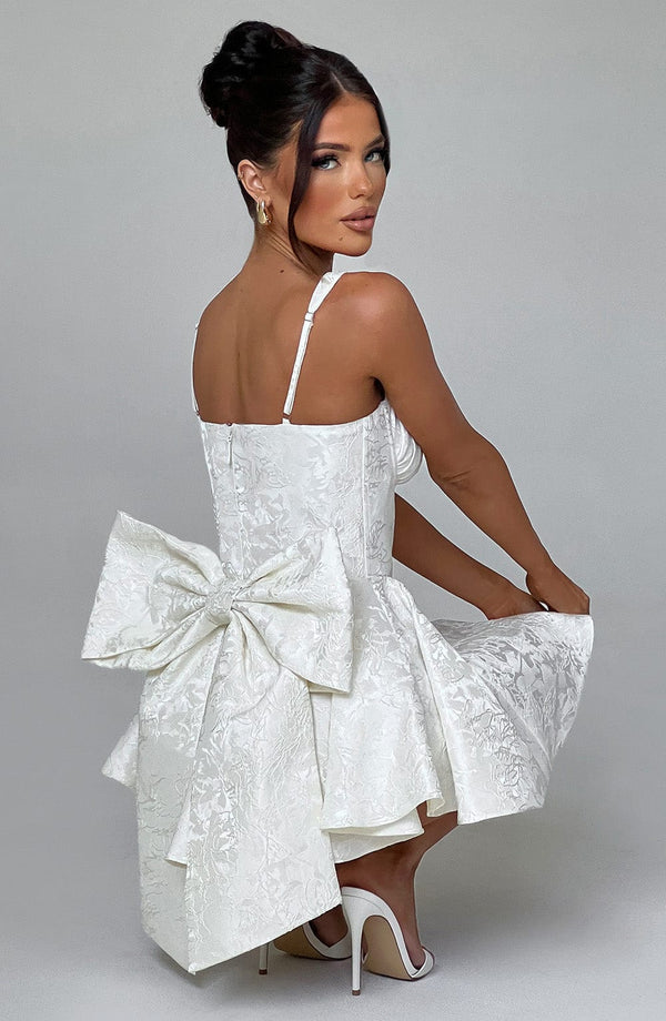 Emelyn Floral Jacquard Playsuit Mini Dress