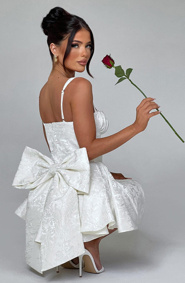 Emelyn Floral Jacquard Playsuit Mini Dress