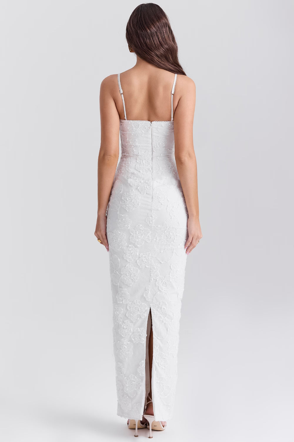 Eva Blue Floral Lace Maxi Dress