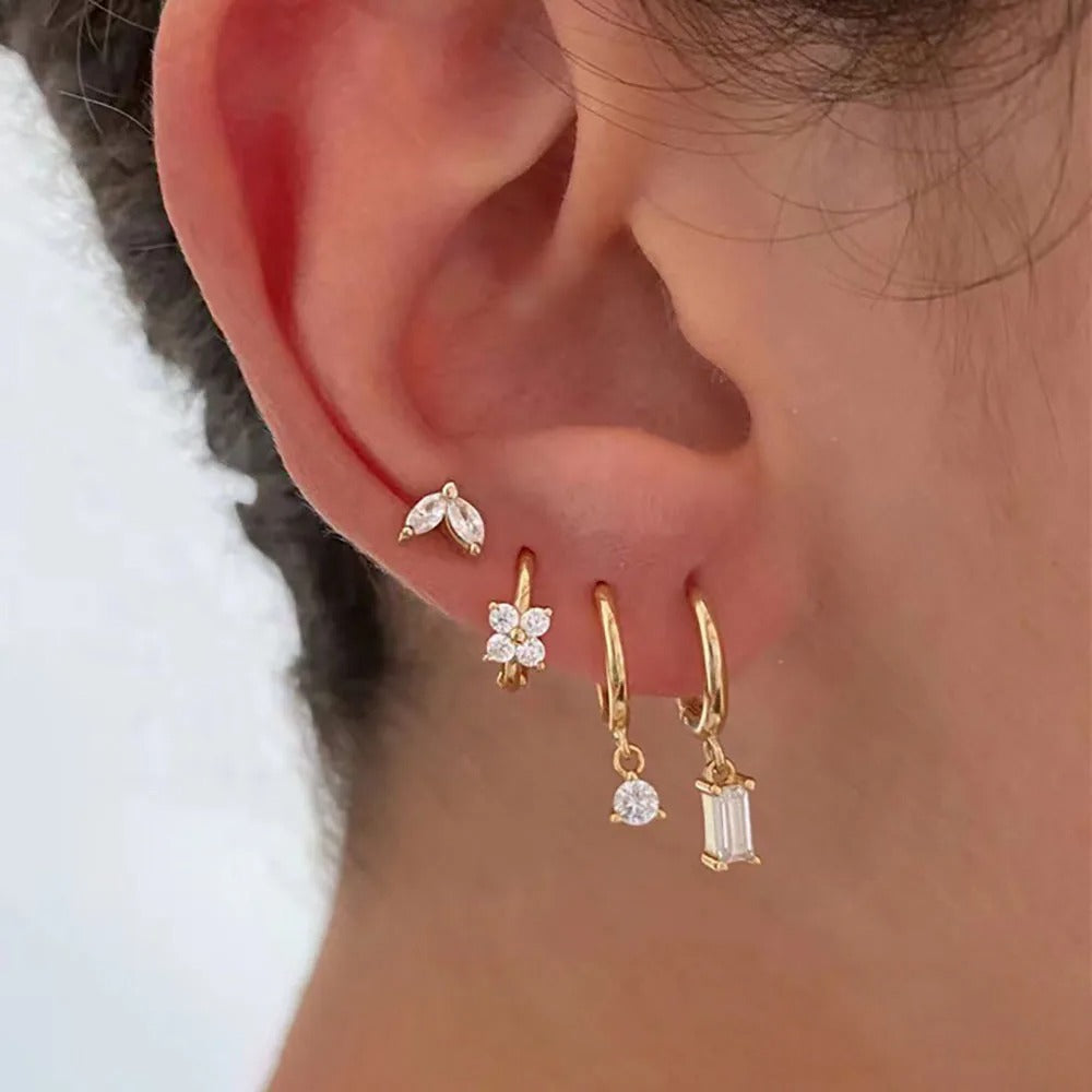 Elegant Flower Square Earring Set for Women - Vero