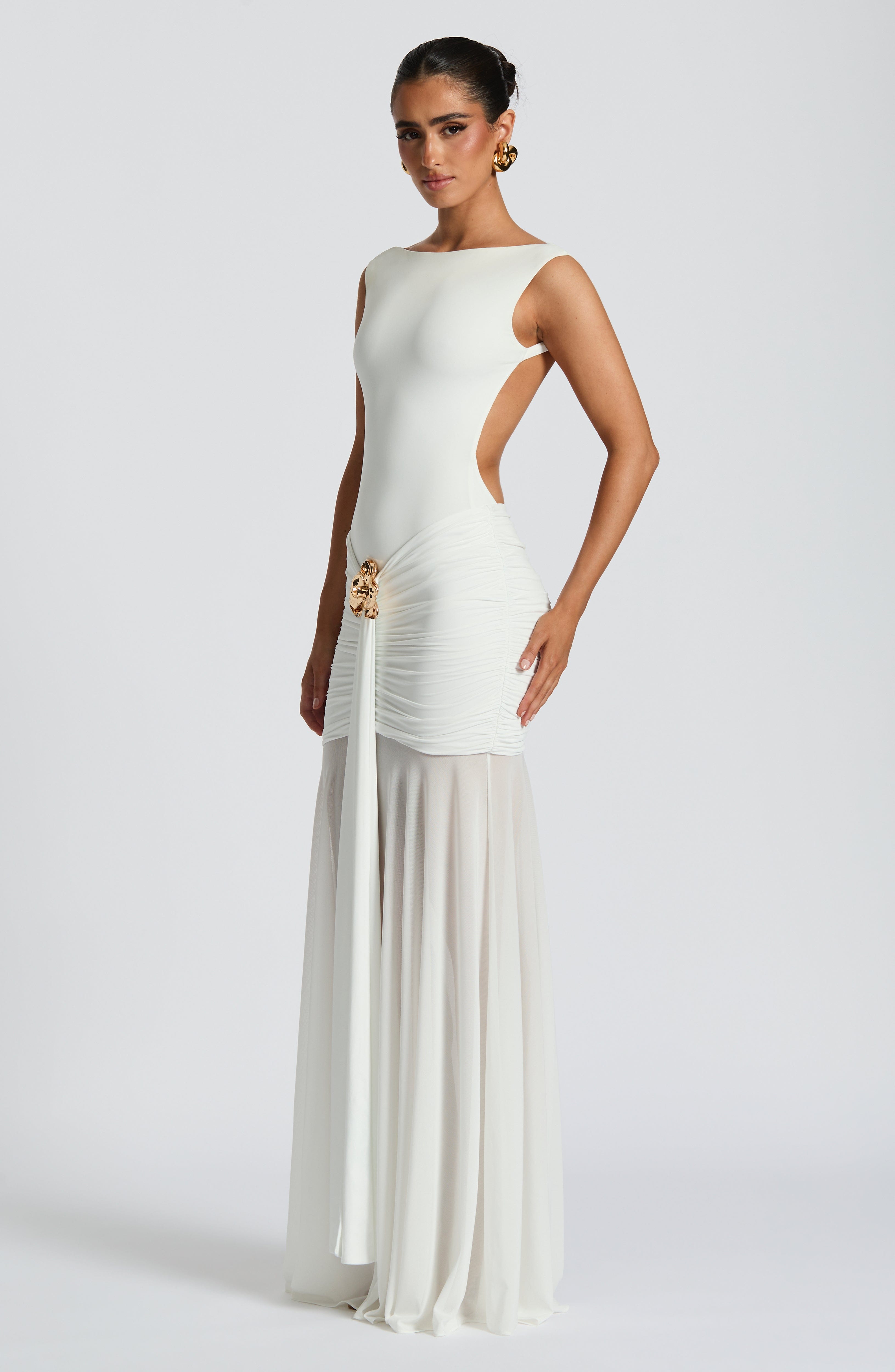 Firuze Sheer Mesh Maxi Dress