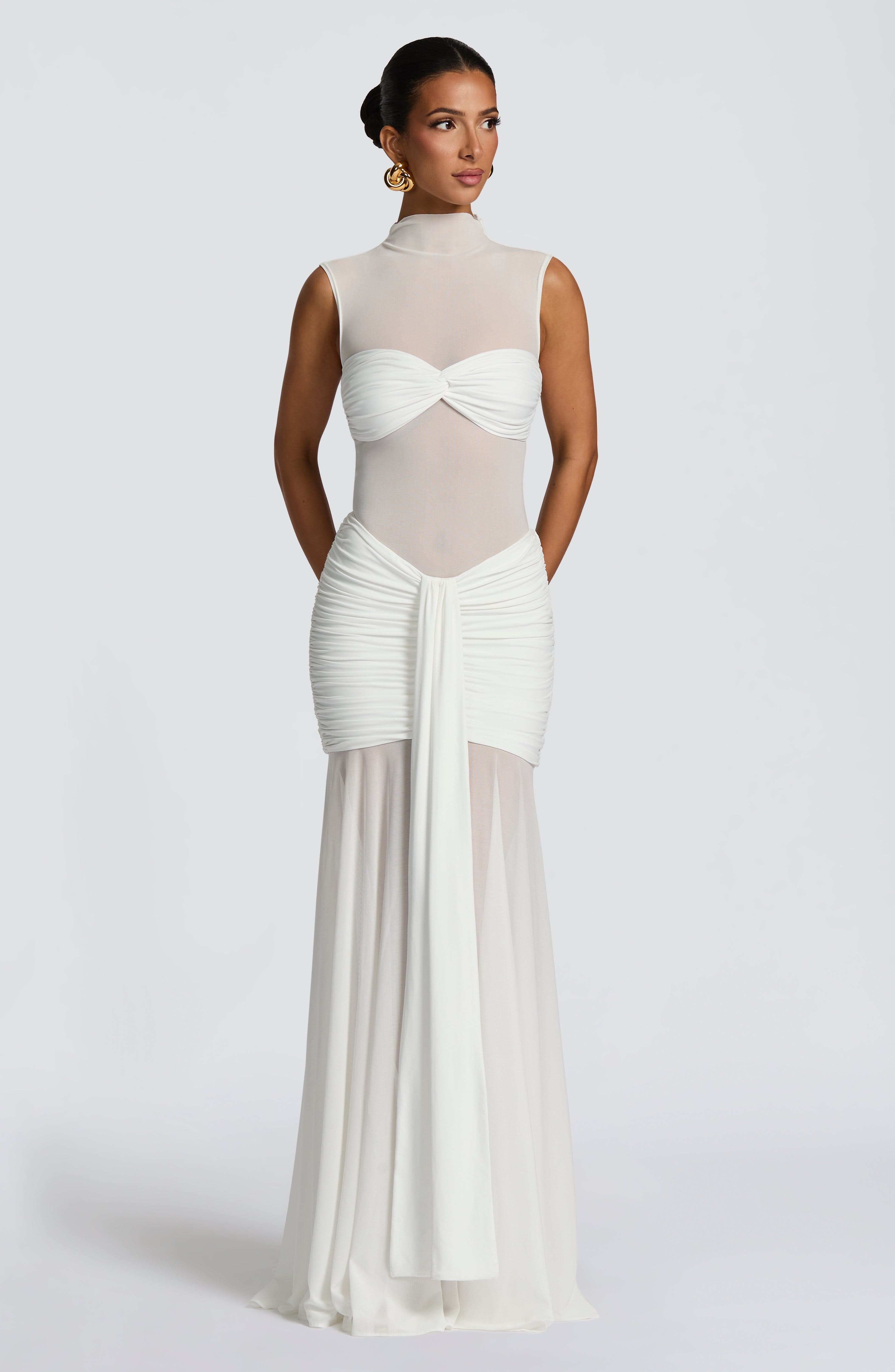 Firuze Sheer Mesh Maxi Dress