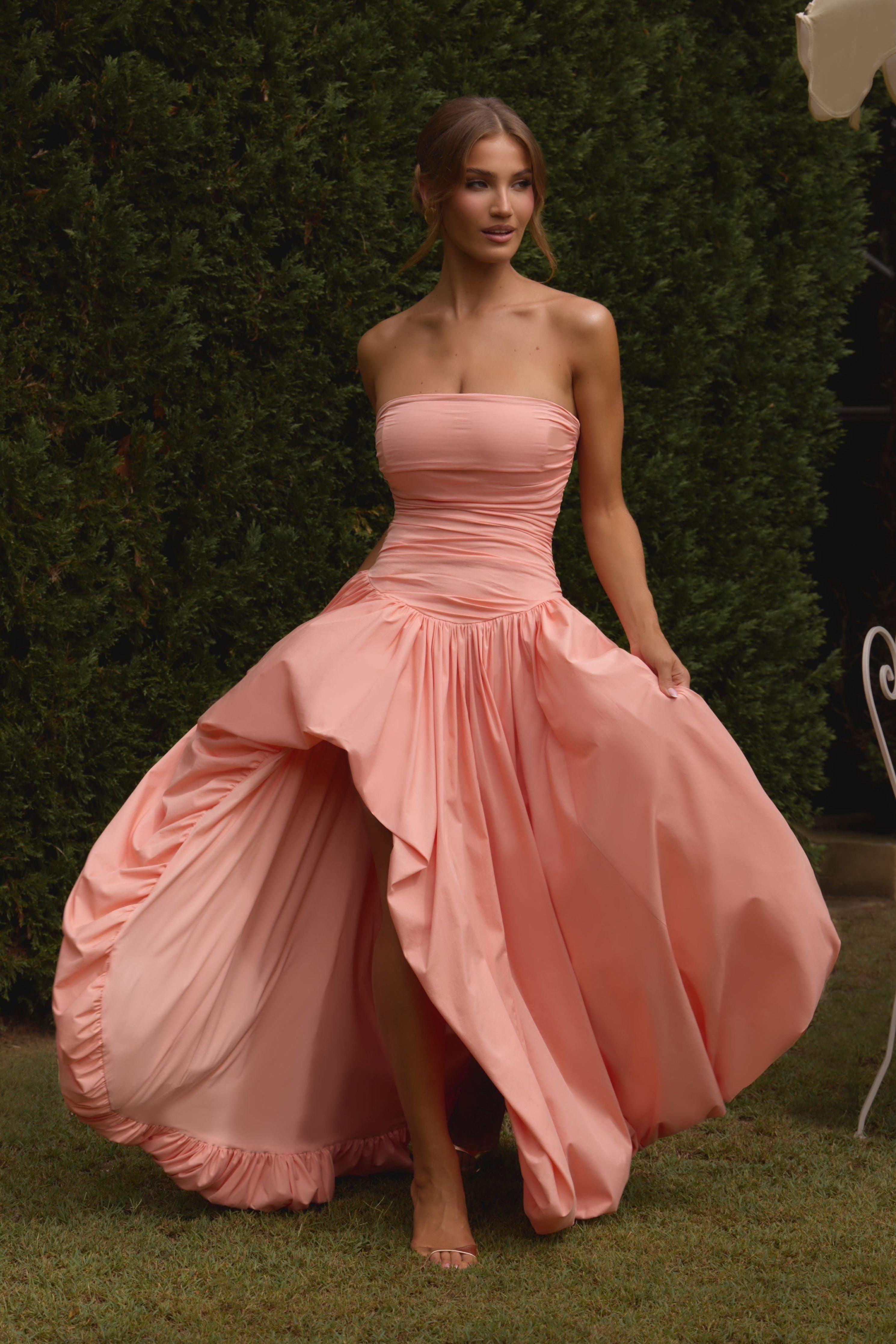 Jillian - Satin Ruffle Maxi