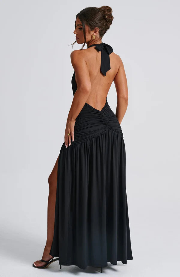 Melany Halter Neck Maxi Dress