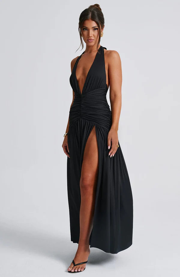 Melany Halter Neck Maxi Dress