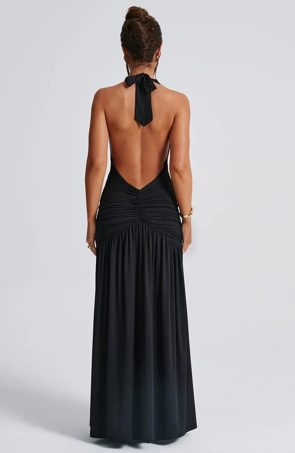 Melany Halter Neck Maxi Dress