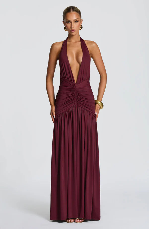 Melany Halter Neck Maxi Dress