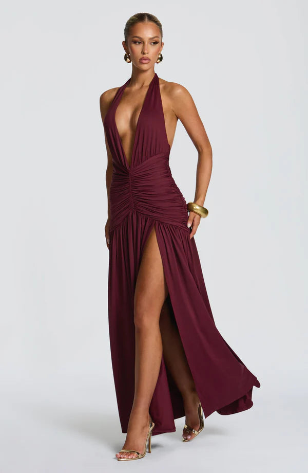 Melany Halter Neck Maxi Dress