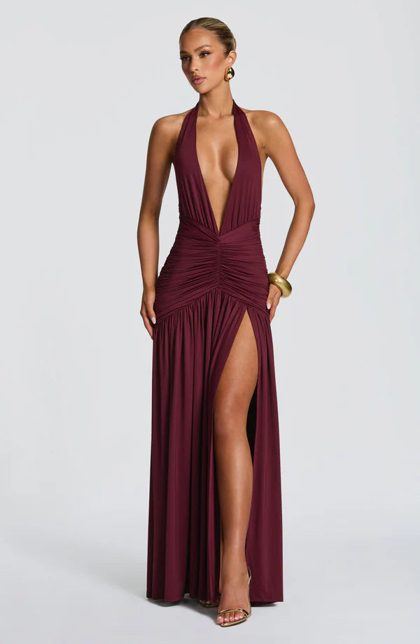 Melany Halter Neck Maxi Dress