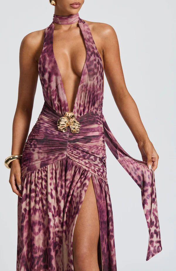 Melany Halter Neck Maxi Dress