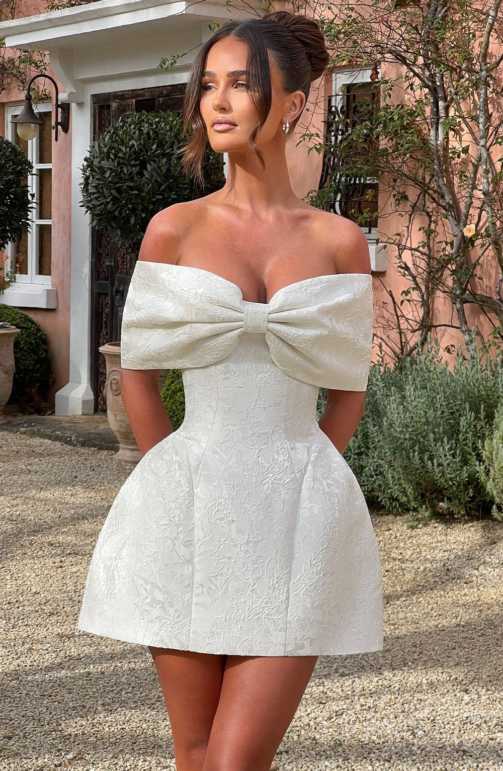 Rachel Bardot Mini Dress