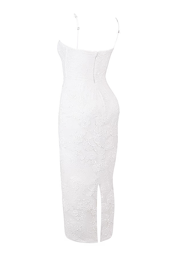 Eva Blue Floral Lace Maxi Dress