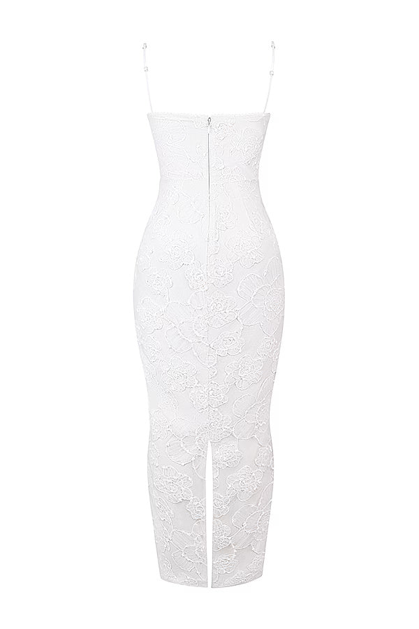 Eva Blue Floral Lace Maxi Dress
