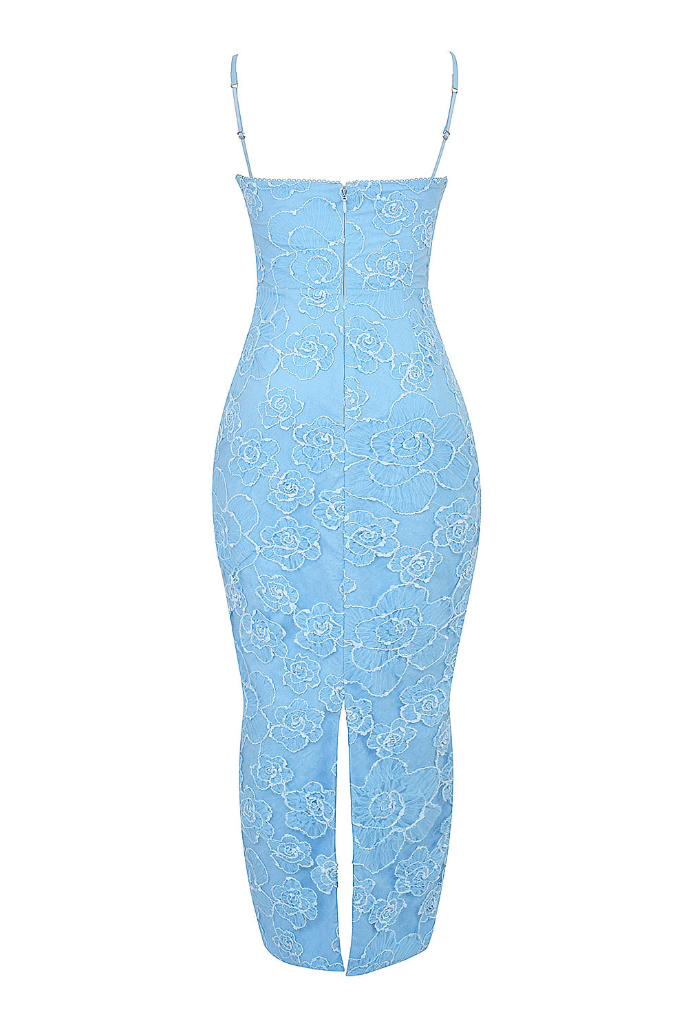Eva Blue Floral Lace Maxi Dress