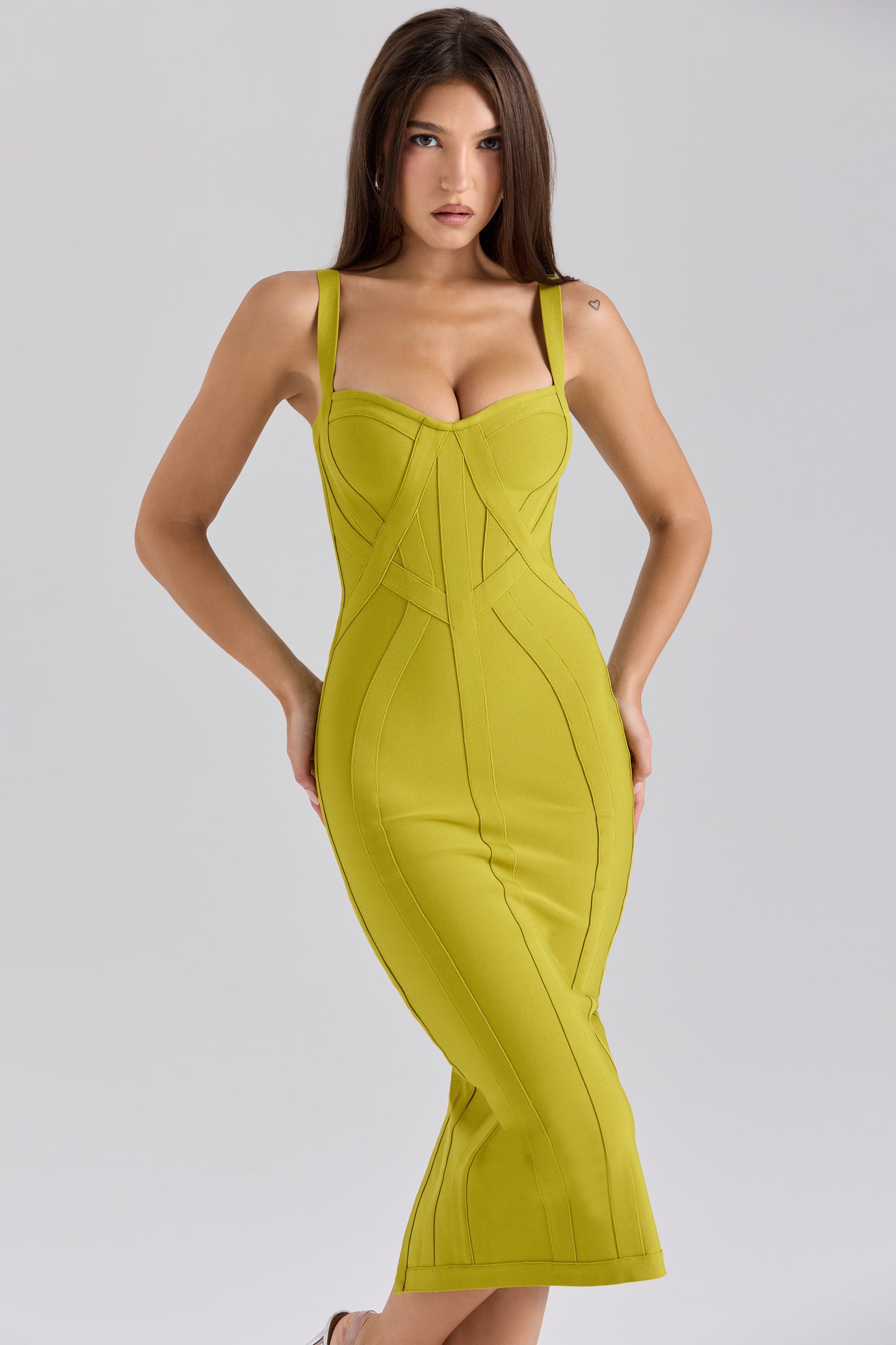 Annelise Curve-Sculpt Bandage Midi Dress
