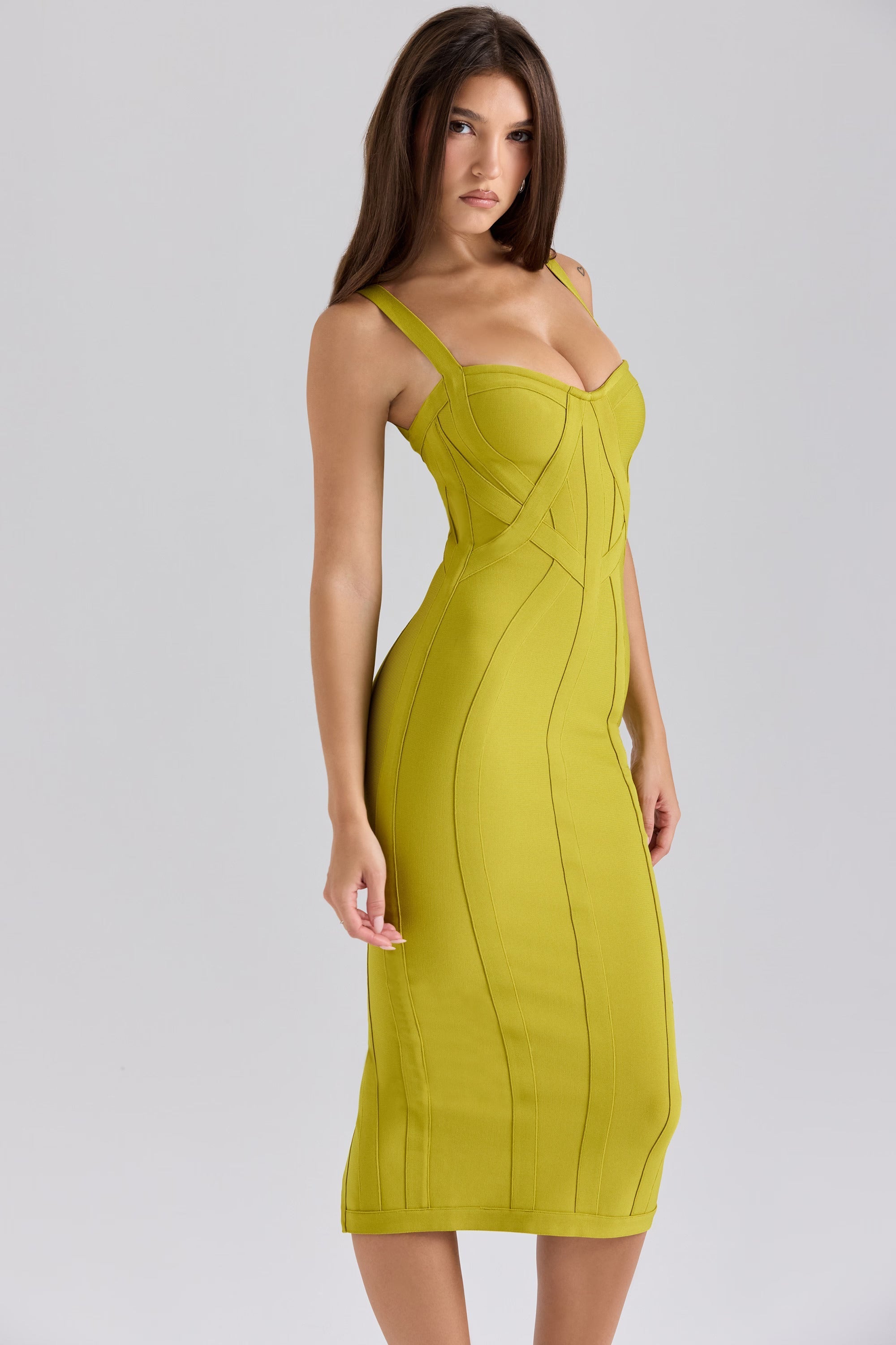 Annelise Curve-Sculpt Bandage Midi Dress