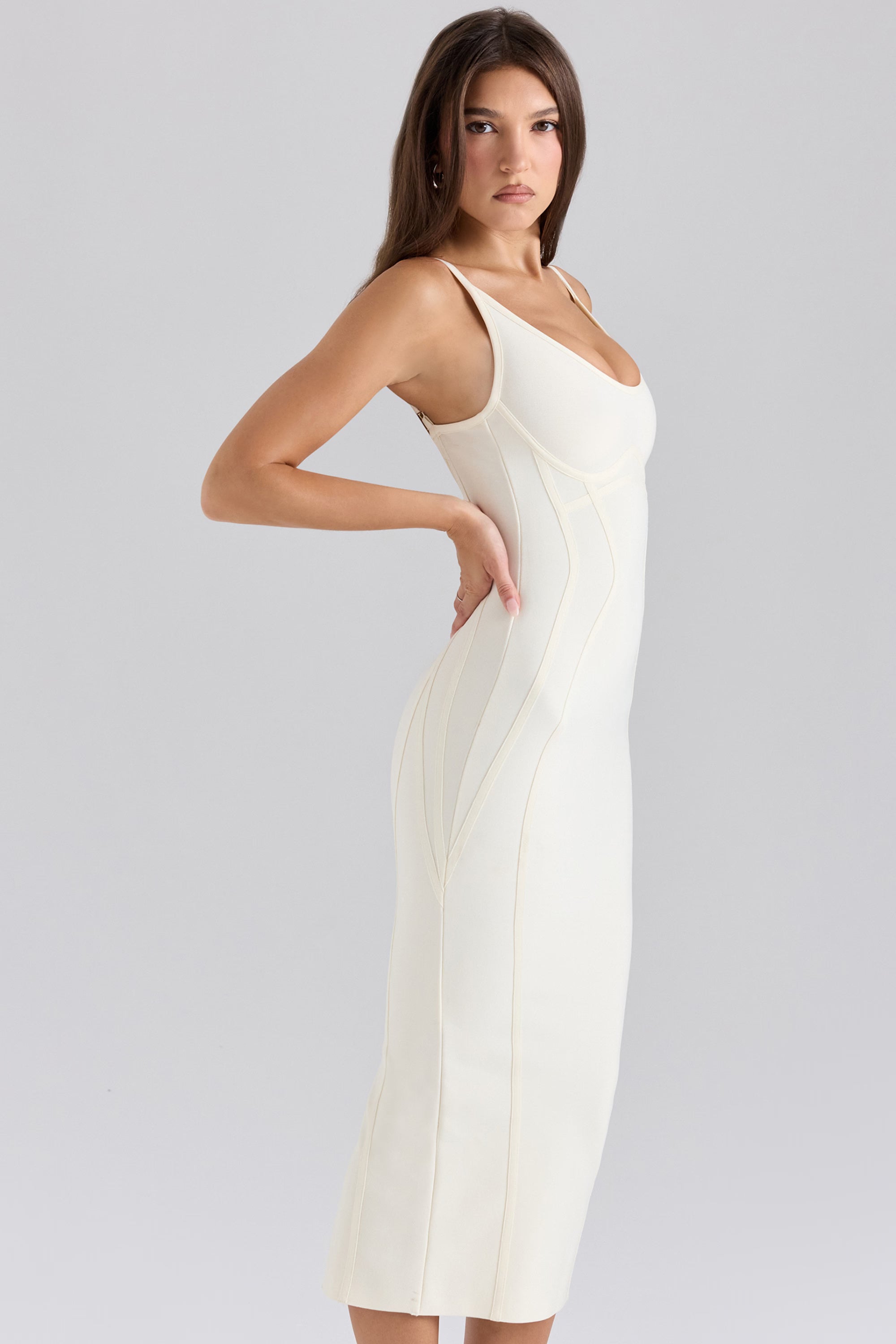 Marina Figure-Shaping Bandage Midi Dress