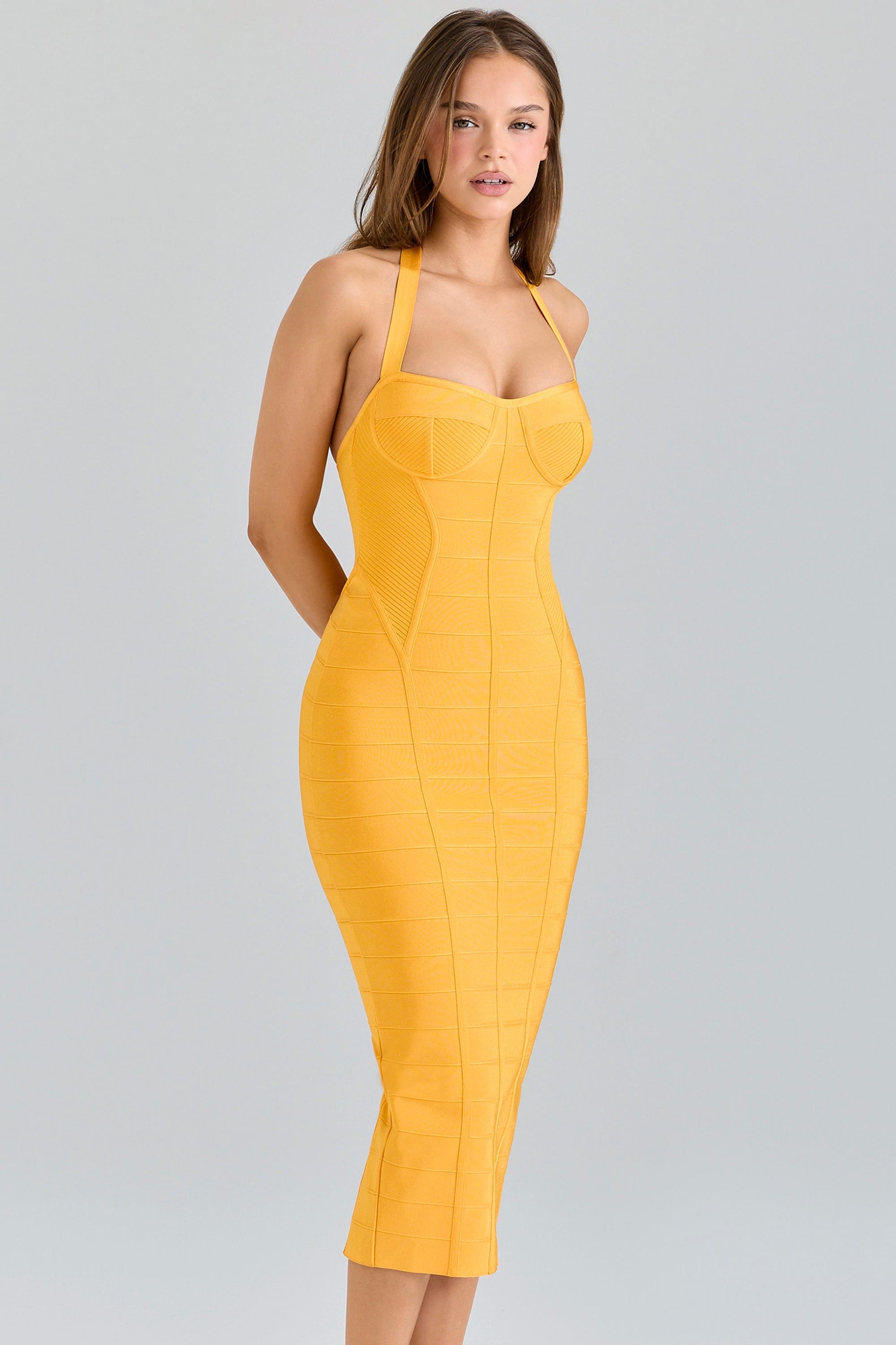 Annelise Curve-Sculpt Bandage Midi Dress