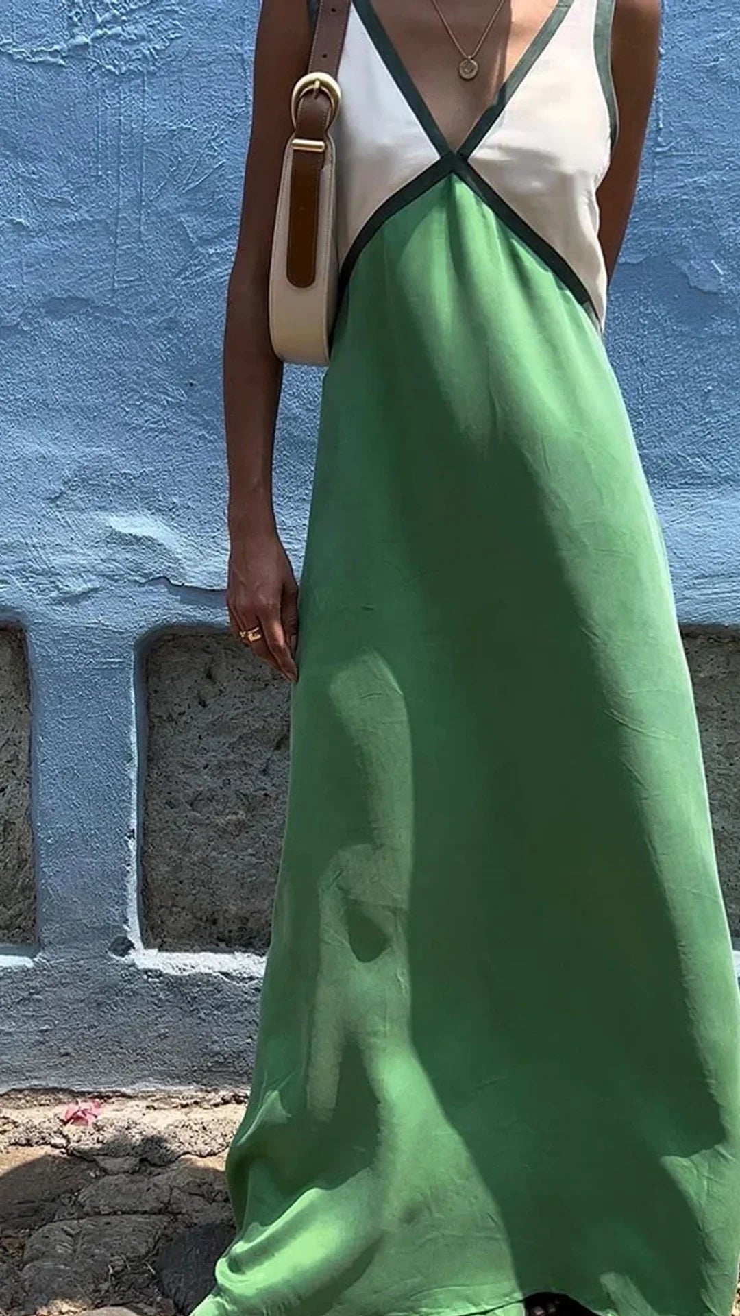Luna Colorblock V-Neck Dress