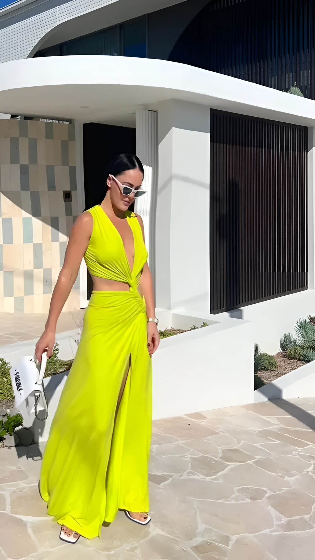 Anya Lime Cut-Out Maxi