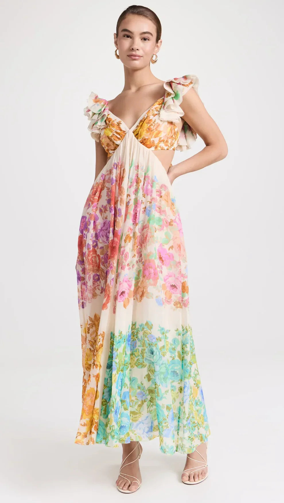 Nina Ruffle Midi Dress
